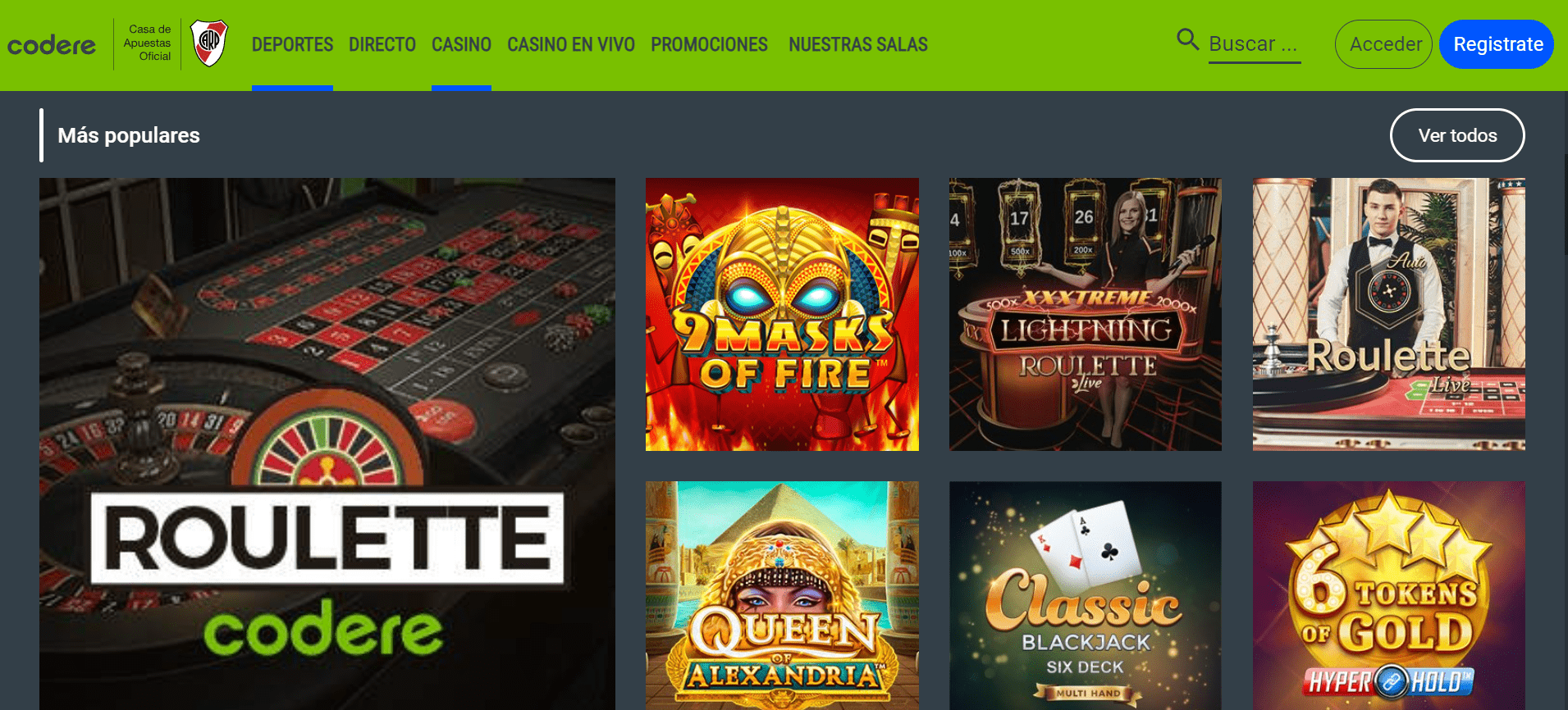 juegos populares en codere casino online