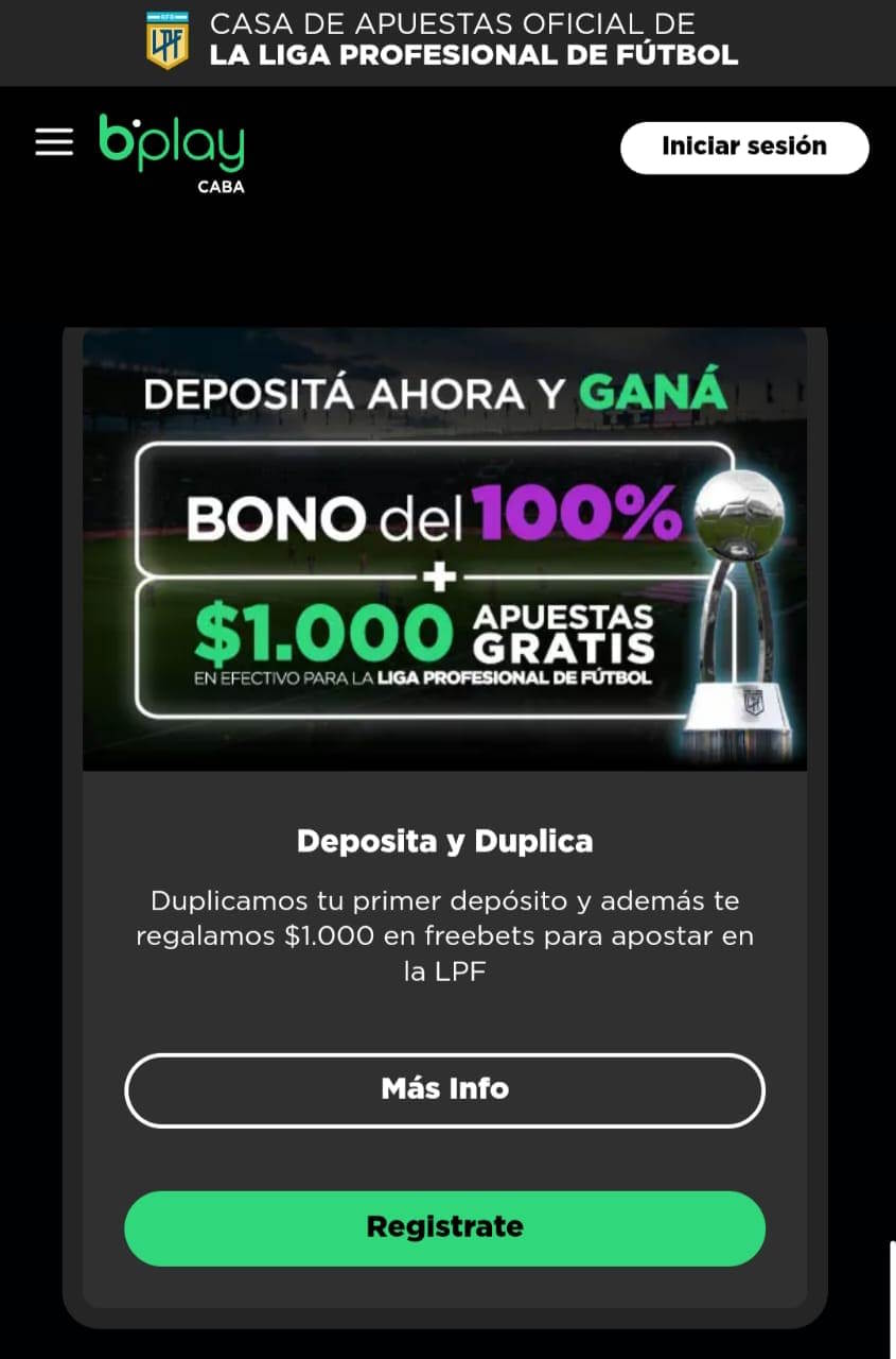 Obtené hasta $2.000 del bono bienvenida Bplay casino - Bonos de bienvenida - CABA - Bonos de Depósito