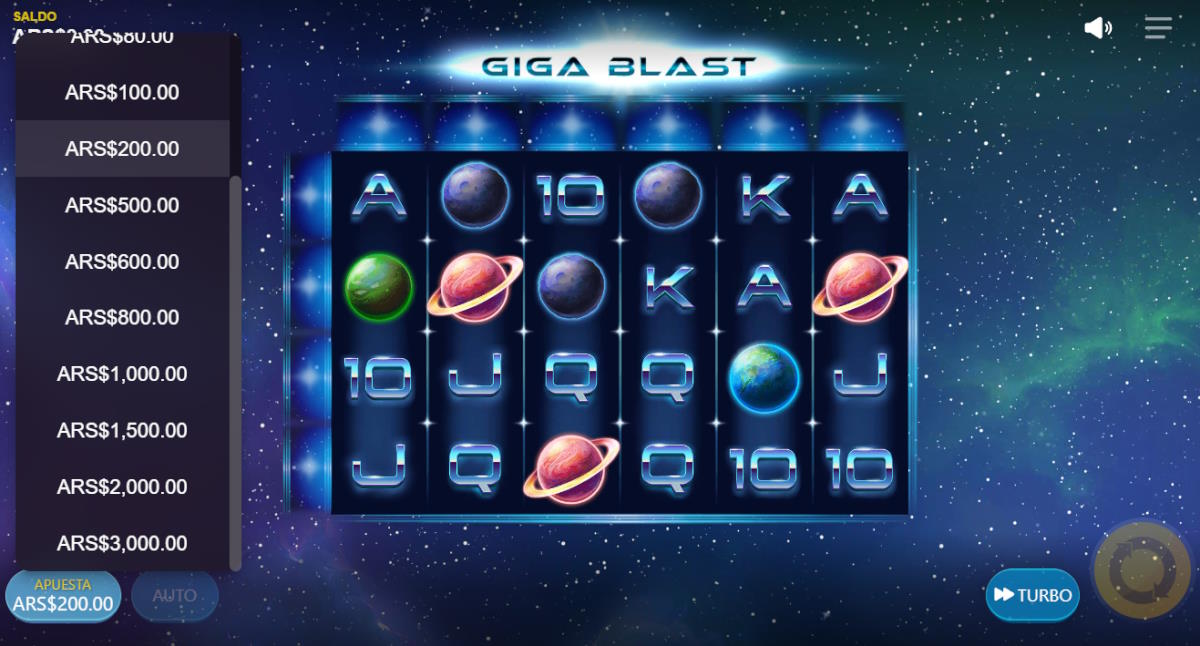 Como jugar Giga Blast - Ajuste de Apuesta