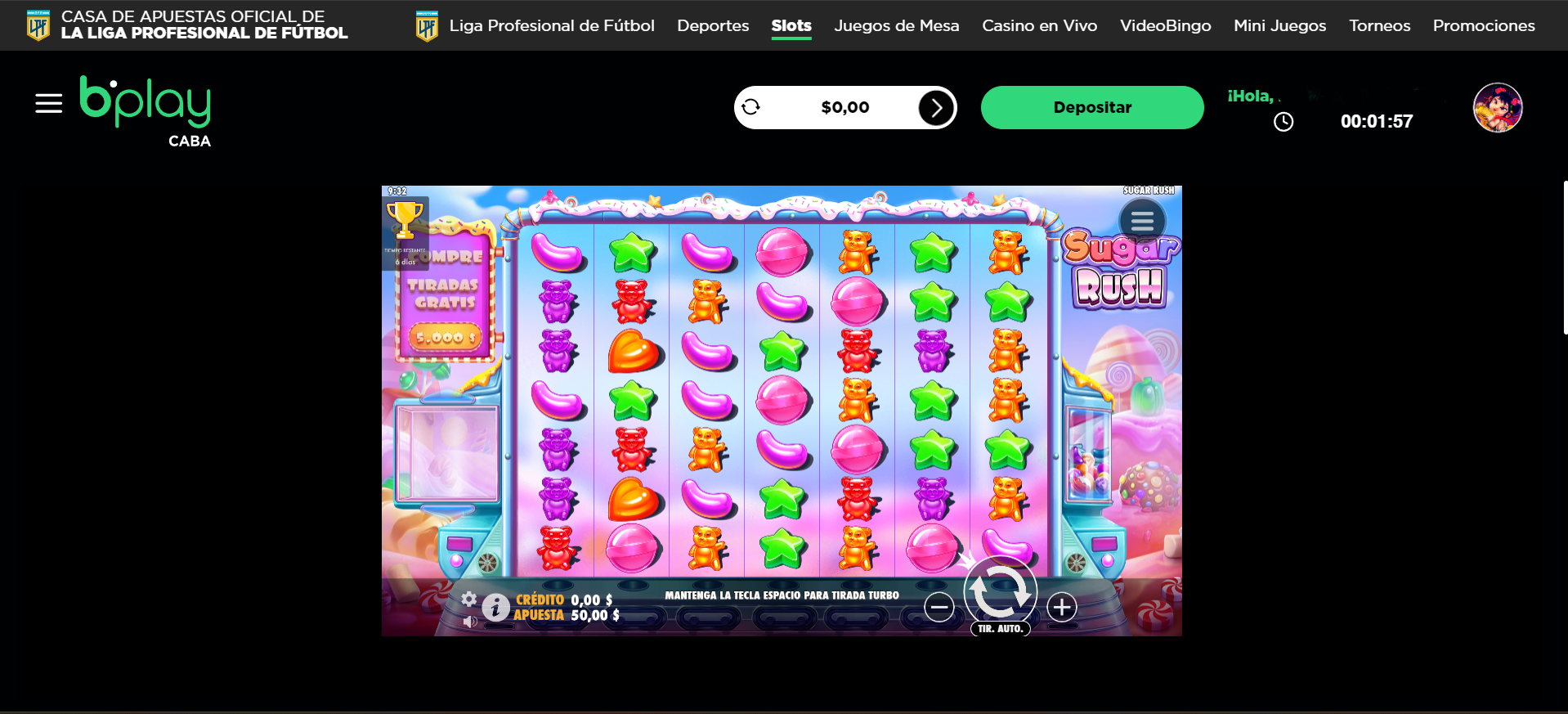 Sugar Rush en Bplay Casino online Argentina