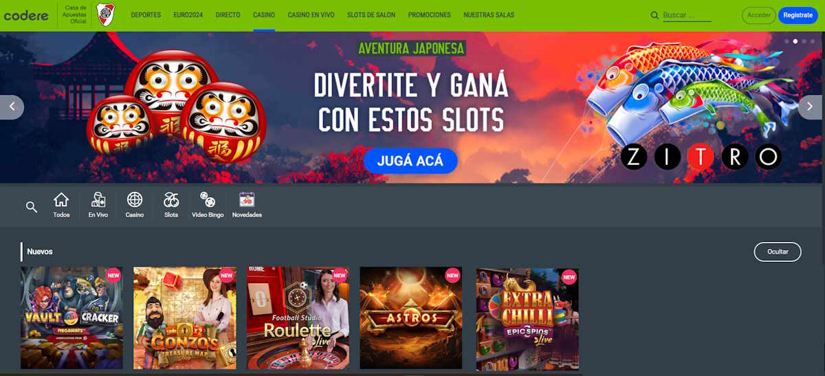 Juegos ya lanzados en Codere para junio de 2024