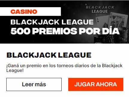 Promoción Torneo Blackjack League de BetWarrior Argentina